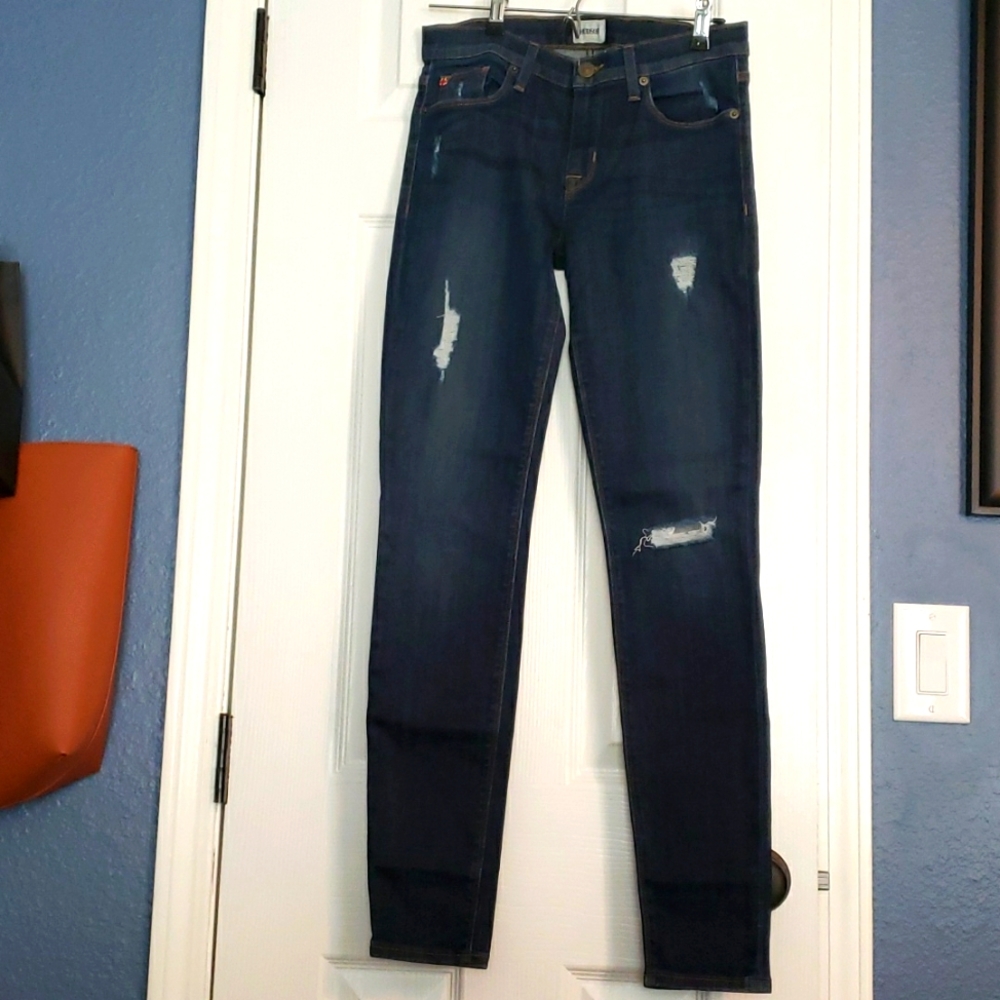 Hudson Nico Midrise Super Skinny Dark Jeans